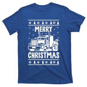 Merry Christmas Ugly Xmas Trucker Funny Truck Driver Love Cute Gift T-Shirt