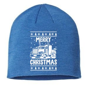 Merry Christmas Ugly Xmas Trucker Funny Truck Driver Love Cute Gift Sustainable Beanie