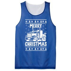 Merry Christmas Ugly Xmas Trucker Funny Truck Driver Love Cute Gift Mesh Reversible Basketball Jersey Tank