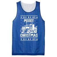 Merry Christmas Ugly Xmas Trucker Funny Truck Driver Love Cute Gift Mesh Reversible Basketball Jersey Tank