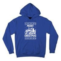 Merry Christmas Ugly Xmas Trucker Funny Truck Driver Love Cute Gift Tall Hoodie