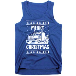 Merry Christmas Ugly Xmas Trucker Funny Truck Driver Love Cute Gift Tank Top