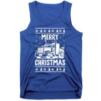 Merry Christmas Ugly Xmas Trucker Funny Truck Driver Love Cute Gift Tank Top