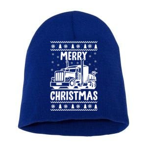 Merry Christmas Ugly Xmas Trucker Funny Truck Driver Love Cute Gift Short Acrylic Beanie