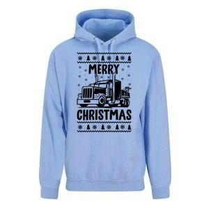 Merry Christmas Ugly Xmas Trucker Funny Truck Driver Love Cute Gift Unisex Surf Hoodie