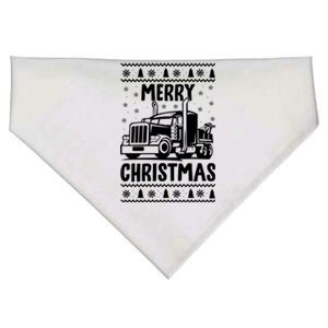 Merry Christmas Ugly Xmas Trucker Funny Truck Driver Love Cute Gift USA-Made Doggie Bandana