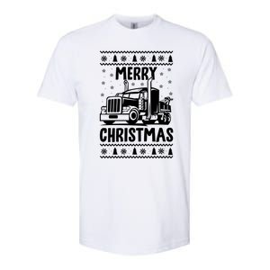 Merry Christmas Ugly Xmas Trucker Funny Truck Driver Love Cute Gift Softstyle CVC T-Shirt