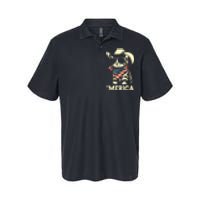 Merica Cat Usa Flag 4th Of July Softstyle Adult Sport Polo