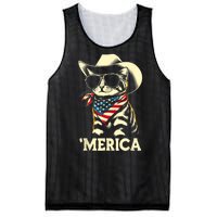 Merica Cat Usa Flag 4th Of July Mesh Reversible Basketball Jersey Tank