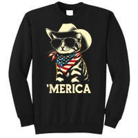 Merica Cat Usa Flag 4th Of July Tall Sweatshirt