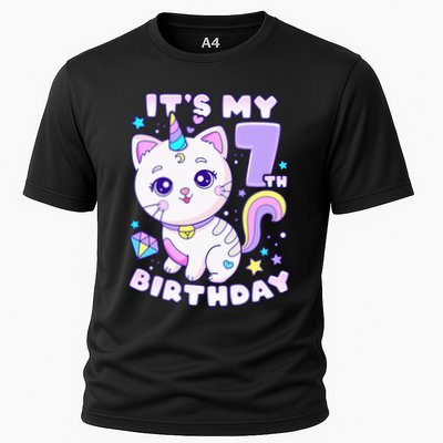 Magical Cat Unicorn Birthday Party for 7YearOld Performance Shirt