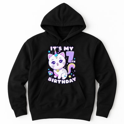 Magical Cat Unicorn Birthday Party for 7YearOld Hoodie