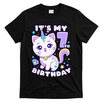 Magical Cat Unicorn Birthday Party for 7YearOld T-Shirt