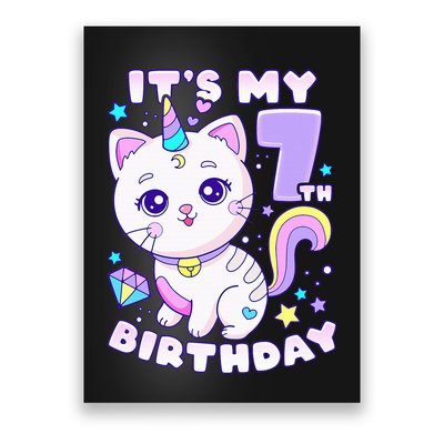 Magical Cat Unicorn Birthday Party for 7YearOld Poster