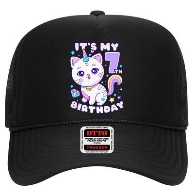 Magical Cat Unicorn Birthday Party for 7YearOld Trucker Hat