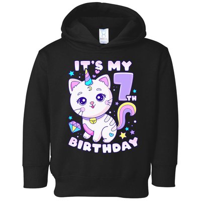 Magical Cat Unicorn Birthday Party for 7YearOld Toddler Hoodie