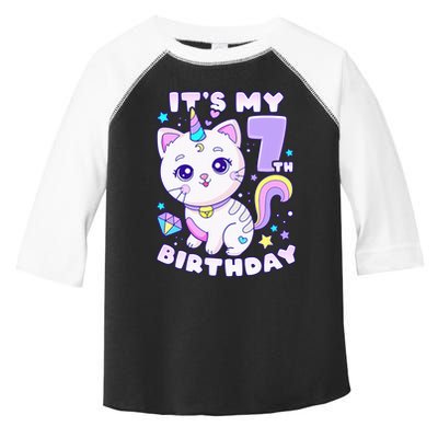 Magical Cat Unicorn Birthday Party for 7YearOld Toddler Fine Jersey T-Shirt
