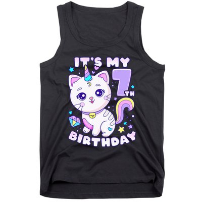 Magical Cat Unicorn Birthday Party for 7YearOld Tank Top