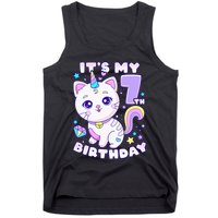 Magical Cat Unicorn Birthday Party for 7YearOld Tank Top