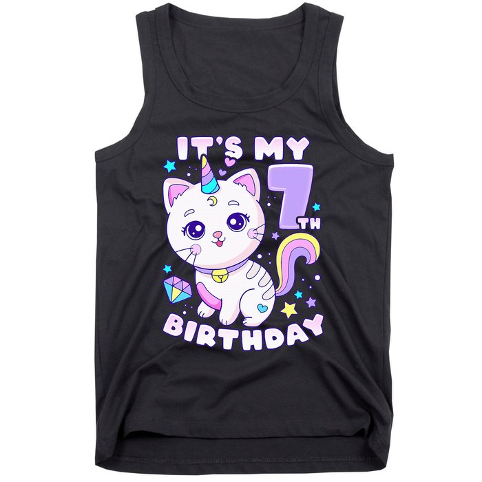 Magical Cat Unicorn Birthday Party for 7YearOld Tank Top