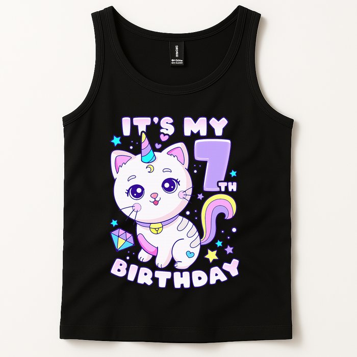 Magical Cat Unicorn Birthday Party for 7YearOld Tank Top