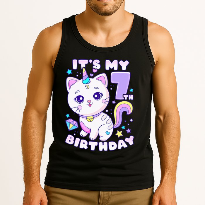 Magical Cat Unicorn Birthday Party for 7YearOld Tank Top