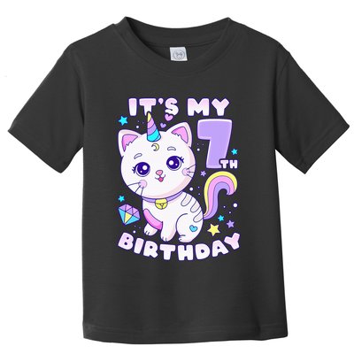 Magical Cat Unicorn Birthday Party for 7YearOld Toddler T-Shirt