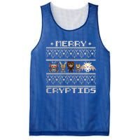 Merry Cryptids Ugly Christmas Bigfoot Moth Wendigo Gift Mesh Reversible Basketball Jersey Tank