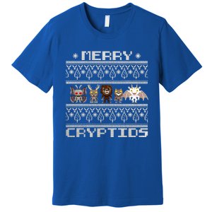 Merry Cryptids Ugly Christmas Bigfoot Moth Wendigo Gift Premium T-Shirt