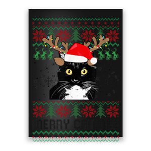 Merry Catmas Ugly Christmas Tuxedo Cat Xmas Party Tuxedo Cat Poster