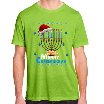 Merry Chrismukkah Ugly Xmas Funny Hanukkah Christmas Adult ChromaSoft Performance T-Shirt