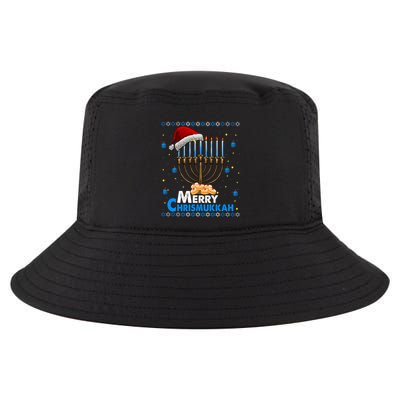 Merry Chrismukkah Ugly Xmas Funny Hanukkah Christmas Cool Comfort Performance Bucket Hat