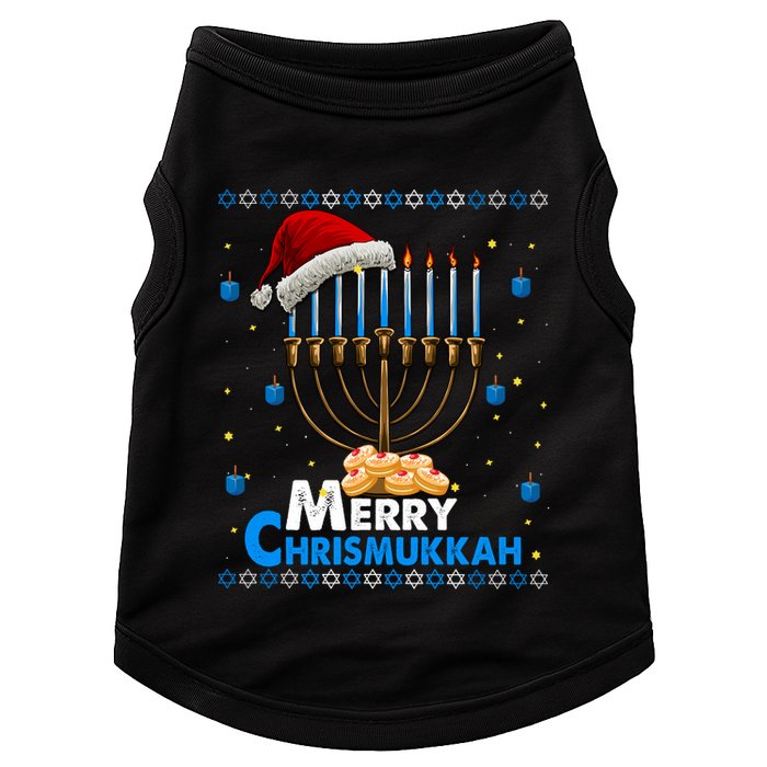 Merry Chrismukkah Ugly Xmas Funny Hanukkah Christmas Doggie Tank
