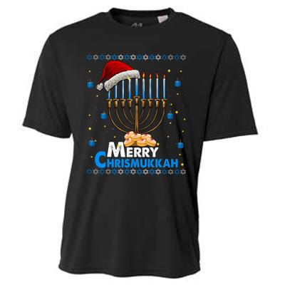 Merry Chrismukkah Ugly Xmas Funny Hanukkah Christmas Cooling Performance Crew T-Shirt