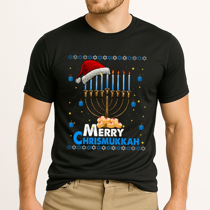 Merry Chrismukkah Ugly Xmas Funny Hanukkah Christmas Performance Shirt