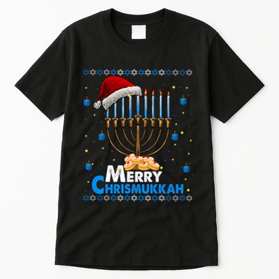 Merry Chrismukkah Ugly Xmas Funny Hanukkah Christmas Tall T-Shirt