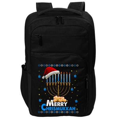 Merry Chrismukkah Ugly Xmas Funny Hanukkah Christmas Impact Tech Backpack