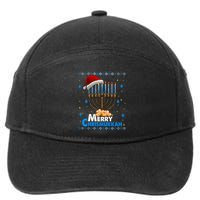 Merry Chrismukkah Ugly Xmas Funny Hanukkah Christmas 7-Panel Snapback Hat