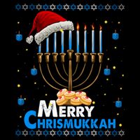 Merry Chrismukkah Ugly Xmas Funny Hanukkah Christmas 7-Panel Snapback Hat