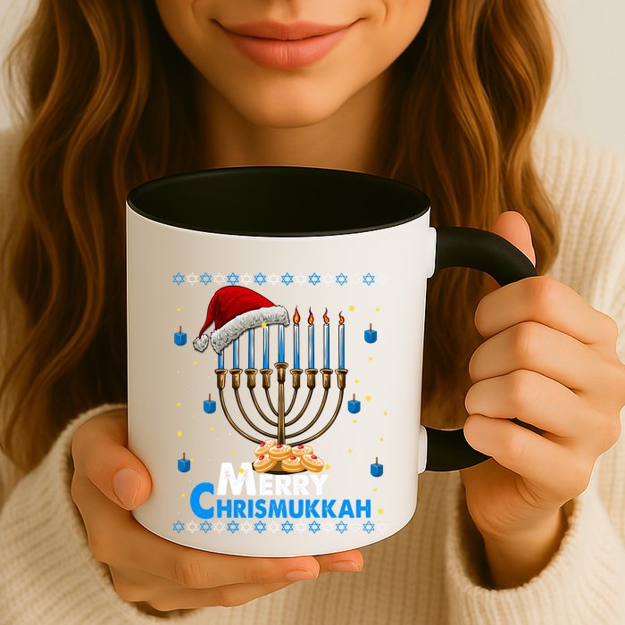 Merry Chrismukkah Ugly Xmas Funny Hanukkah Christmas Mug