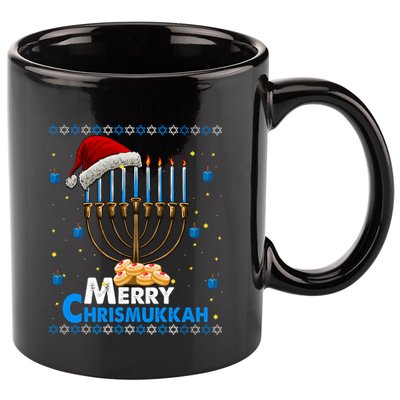 Merry Chrismukkah Ugly Xmas Funny Hanukkah Christmas 11oz C Handle Ceramic Mug