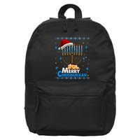 Merry Chrismukkah Ugly Xmas Funny Hanukkah Christmas 16 in Basic Backpack