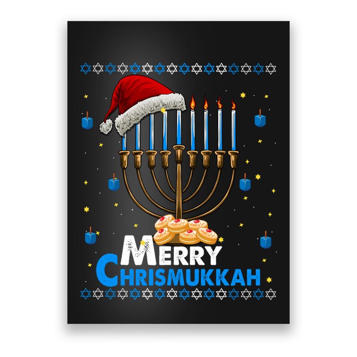 Merry Chrismukkah Ugly Xmas Funny Hanukkah Christmas Poster