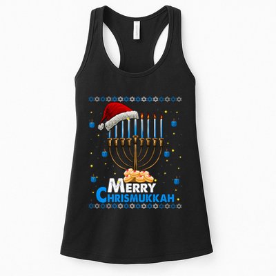 Merry Chrismukkah Ugly Xmas Funny Hanukkah Christmas Womens Tank Top