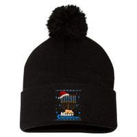 Merry Chrismukkah Ugly Xmas Funny Hanukkah Christmas Pom Pom 12in Knit Beanie
