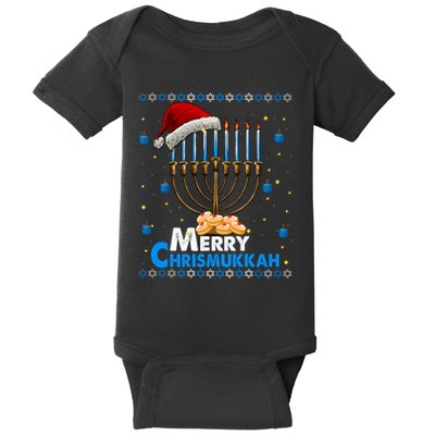 Merry Chrismukkah Ugly Xmas Funny Hanukkah Christmas Baby Bodysuit