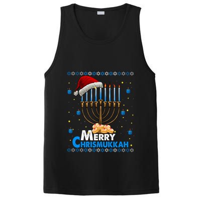 Merry Chrismukkah Ugly Xmas Funny Hanukkah Christmas PosiCharge Competitor Tank