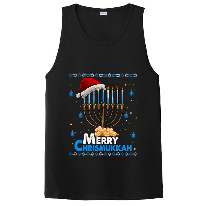 Merry Chrismukkah Ugly Xmas Funny Hanukkah Christmas PosiCharge Competitor Tank