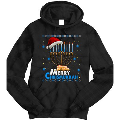 Merry Chrismukkah Ugly Xmas Funny Hanukkah Christmas Tie Dye Hoodie