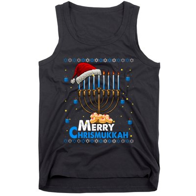 Merry Chrismukkah Ugly Xmas Funny Hanukkah Christmas Tank Top